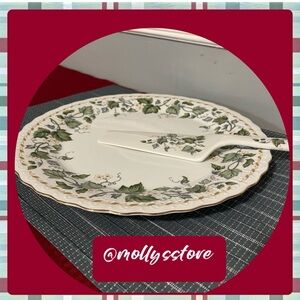 🌸 EUC Vintage Vines Cake/Pie Holder Plate and Pie Server, 2-Piece Serving Set